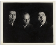 Clarence Sinclair Bull 10" x 8" Semi-Glossy Portrait of Moe, Larry & Curly -- Done for MGM, Circa 1934 -- Very Good Plus Condition